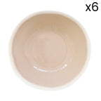 Abitare - Set De 6 Assiettes Creuses En Relief - Porcelaine - Beige