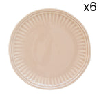 Abitare - Set De 6 Assiettes À Dessert - Porcelaine - Beige