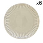 Abitare - Set De 6 Assiettes À Dessert - Porcelaine - Gris Clair