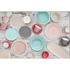 Abitare - Set De 6 Assiettes À Dessert - Porcelaine - Gris Clair