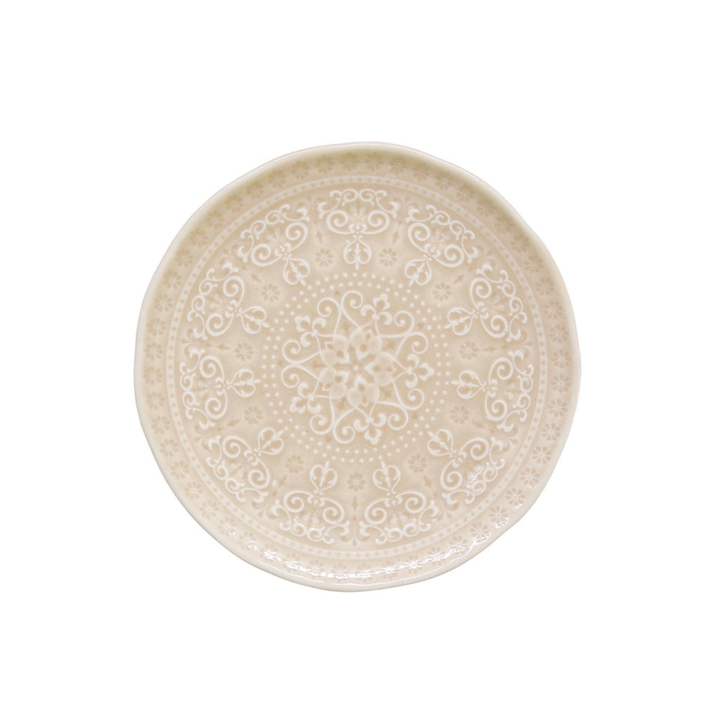 Abitare - Set De 6 Assiettes À Dessert En Relief - Porcelaine - Beige