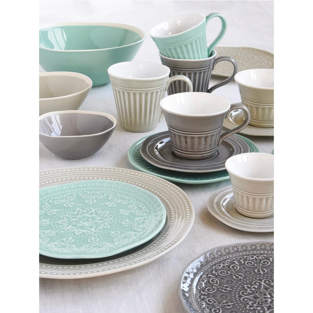 Abitare - Set De 6 Assiettes À Dessert En Relief - Porcelaine - Beige