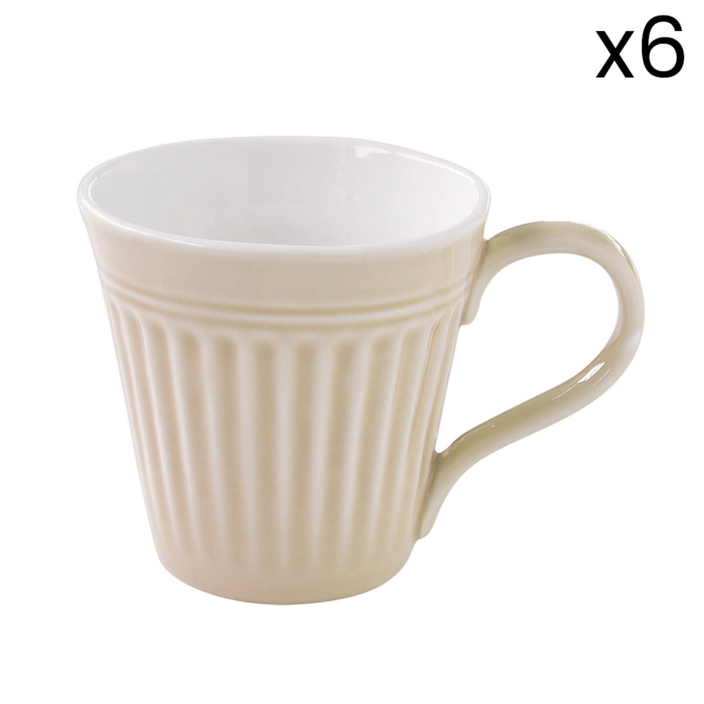 Abitare - Set De 6 Mugs - Porcelaine - Beige