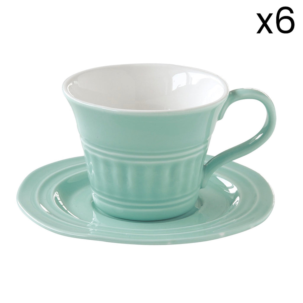 Abitare - Set of 6 Coffee Cups - Porcelain - Aqua