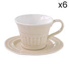 Abitare - Set De 6 Tasses À Café - Porcelaine - Beige