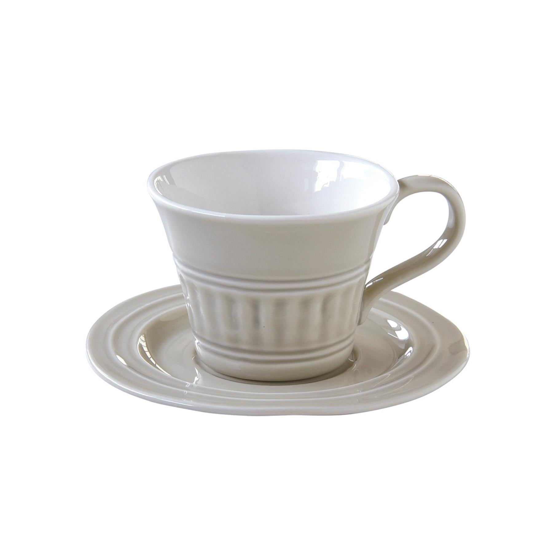 Abitare - Set De 6 Tasses À Café - Porcelaine - Gris Clair