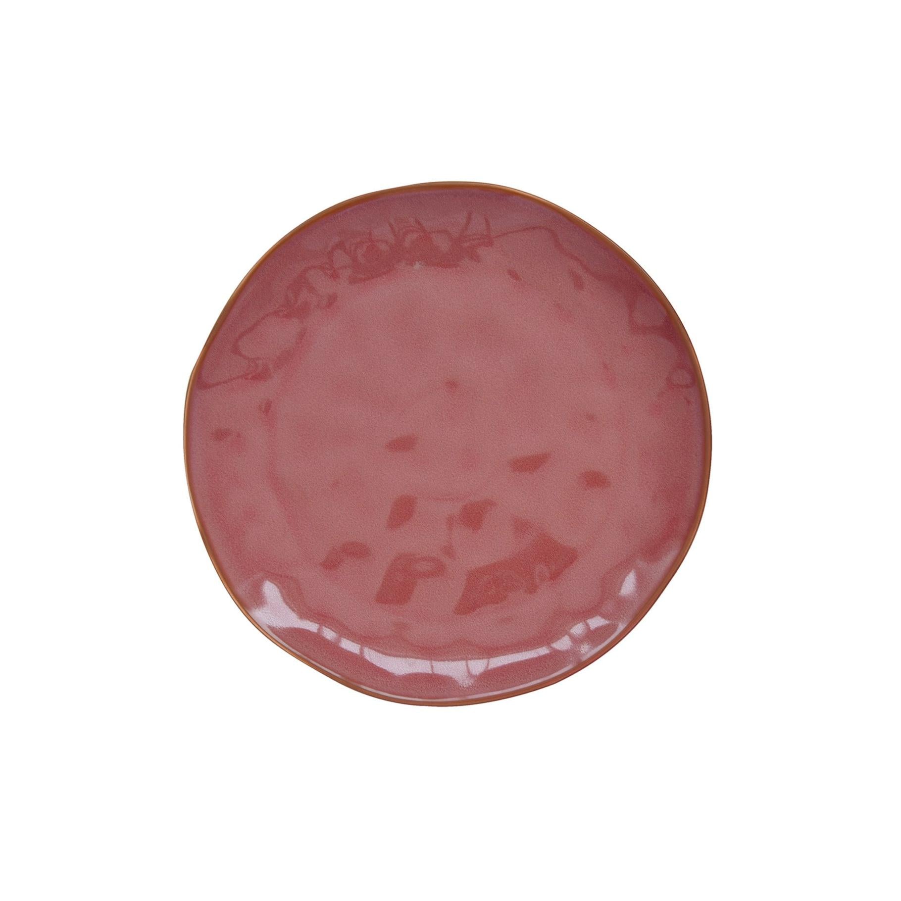 Interiors - Set De 4 Assiettes Plates - Porcelaine - Bordeaux