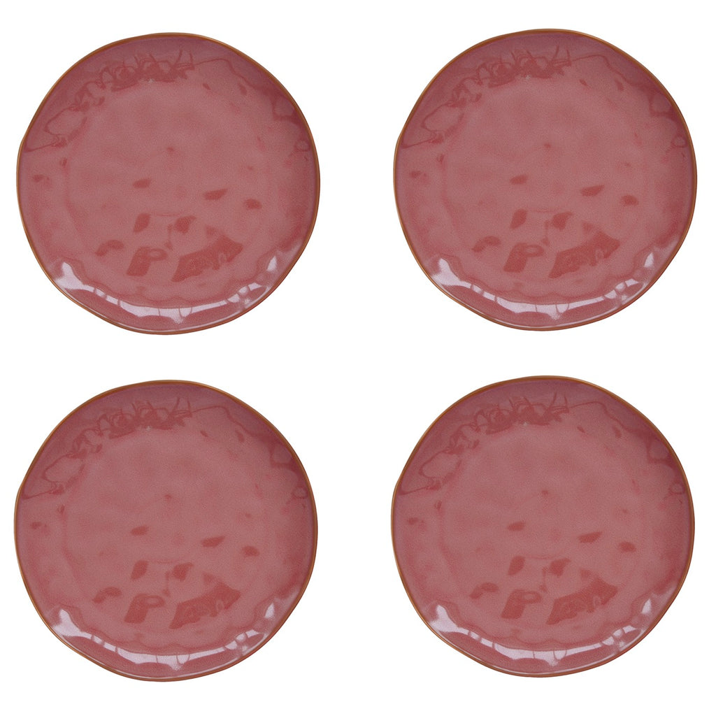 Interiors - Set De 4 Assiettes Plates - Porcelaine - Bordeaux