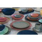 Interiors - Set De 4 Assiettes Plates - Porcelaine - Bordeaux