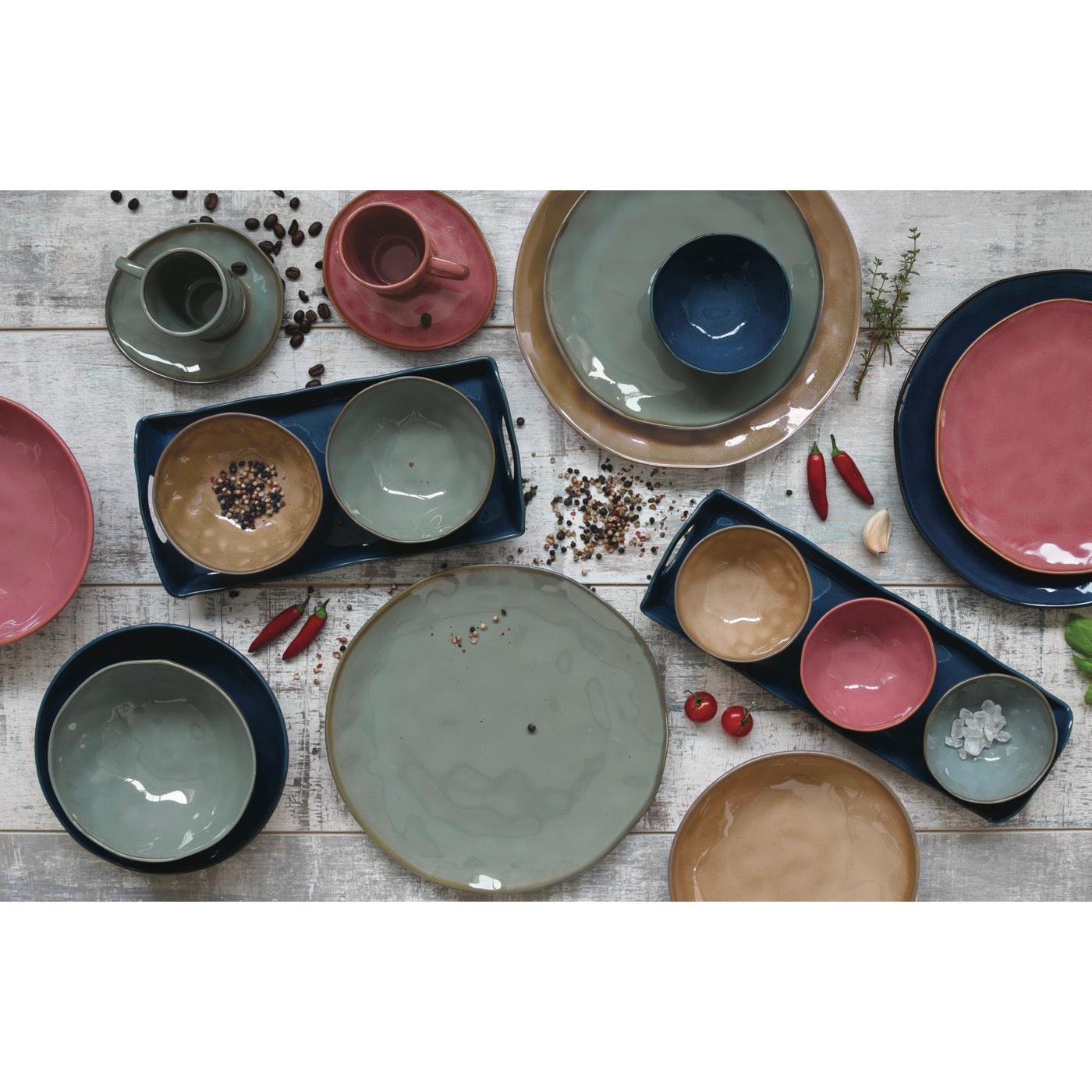 Interiors - Set De 4 Assiettes Plates - Porcelaine - Bordeaux