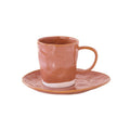 Interiors - Set De 6 Tasses À Café Avec Soucoupes - Porcelaine - Brique