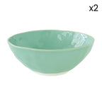 Interiors - Set De 2 Saladiers - Porcelaine - Aqua