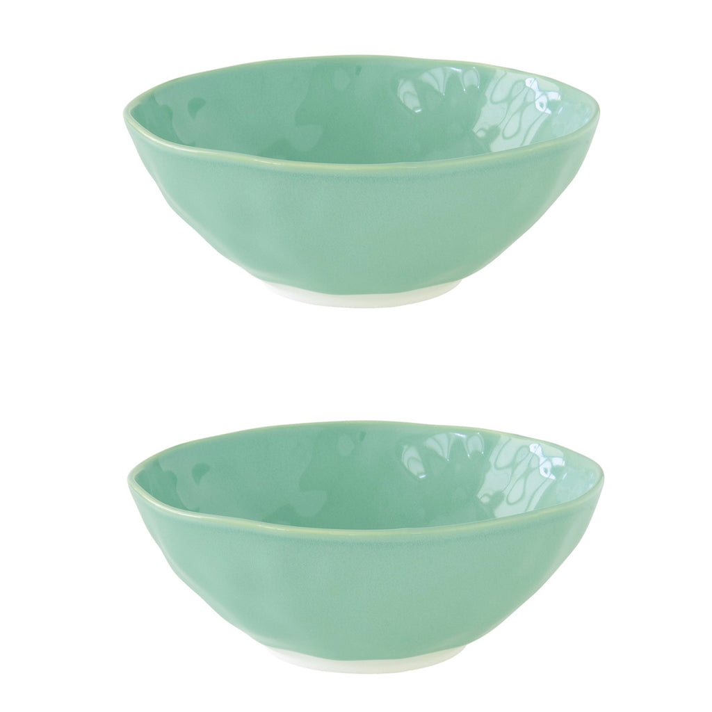 Interiors - Set De 2 Saladiers - Porcelaine - Aqua