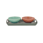 Interiors - Set Plateau Avec 2 Bols - Porcelaine - Multicolore