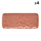 Interiors - Set De 4 Assiettes Rectangulaires - Porcelaine - Brique