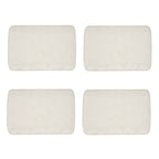 Interiors - Set De 4 Assiettes Plates Rectangulaires - Porcelaine - Blanc