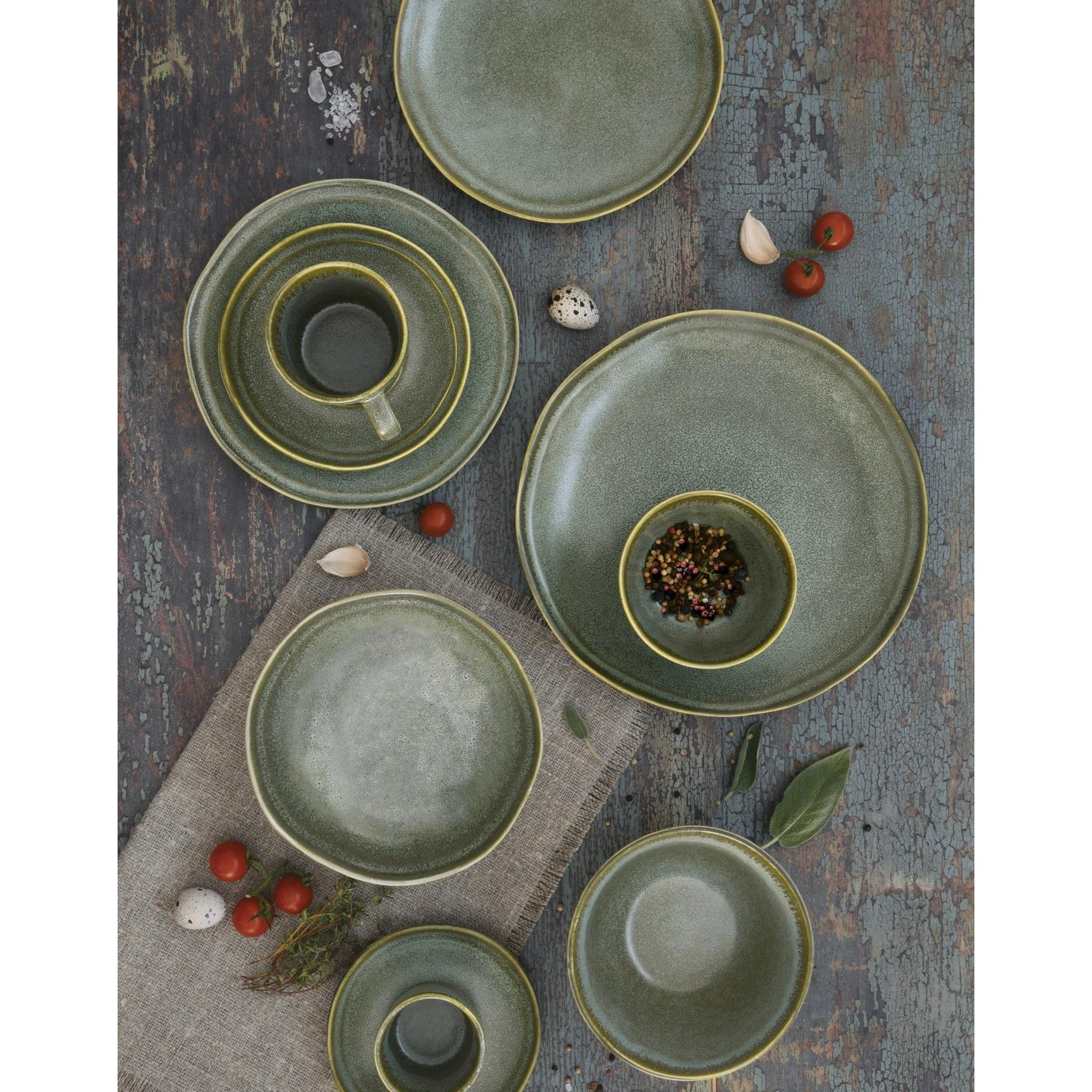 Essential - Set De 4 Assiettes Plates - Grès - Vert