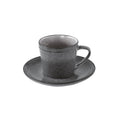Essential - Set De 6 Tasses Avec Soucoupes - Grès - Gris Foncé