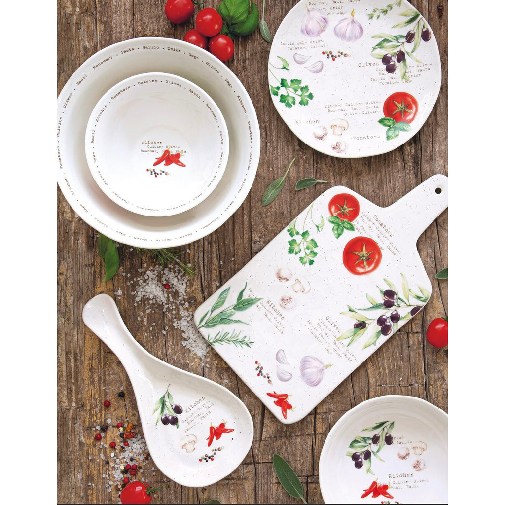 Home & Kitchen - Pot À Ustensiles Avec Ustensiles En Bois - Porcelaine - Multicolore