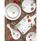Home & Kitchen - Pot À Ustensiles Avec Ustensiles En Bois - Porcelaine - Multicolore