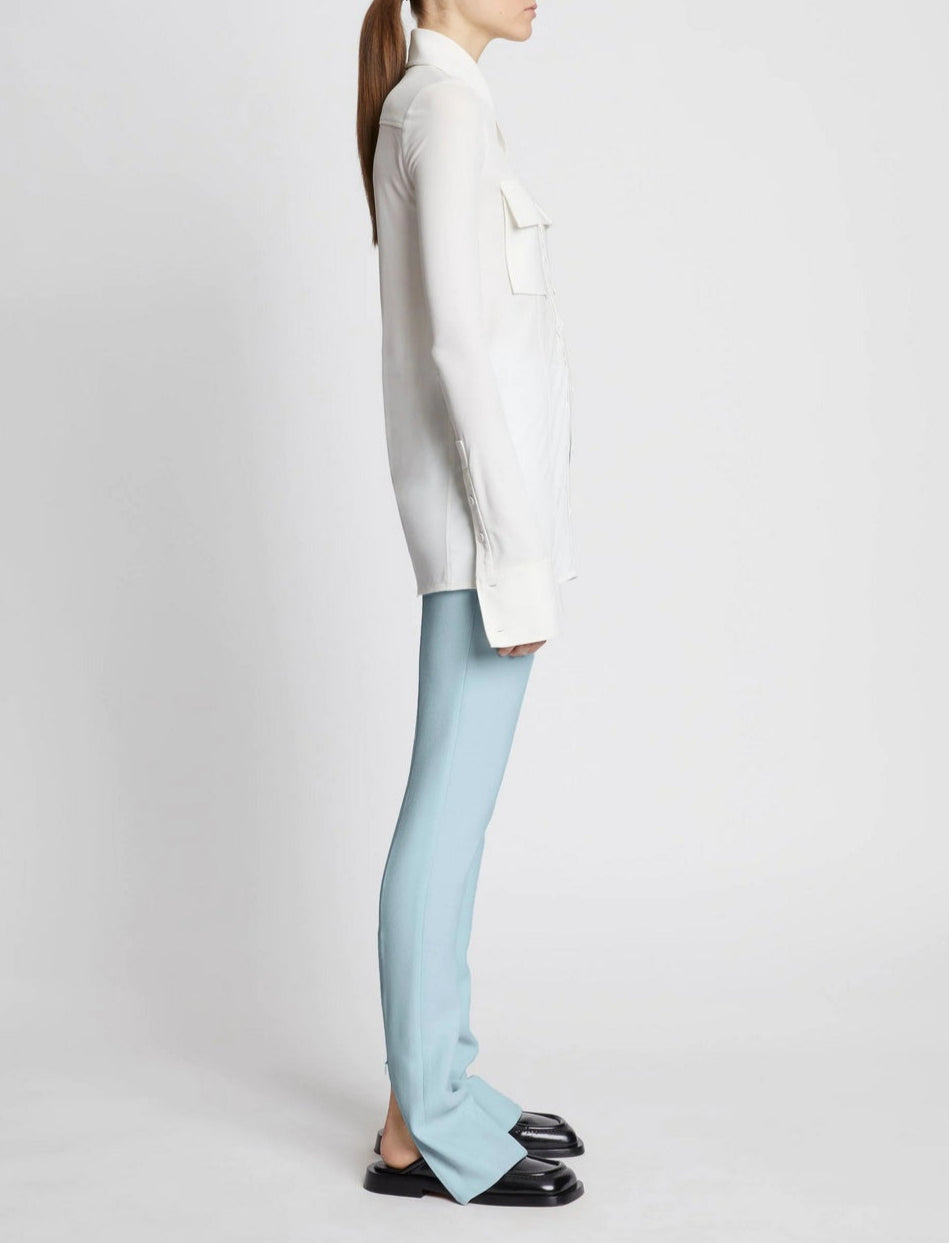 Proenza Schouler - Bi-Stretch Crepe Slim Pants - Pale Blue - Femme