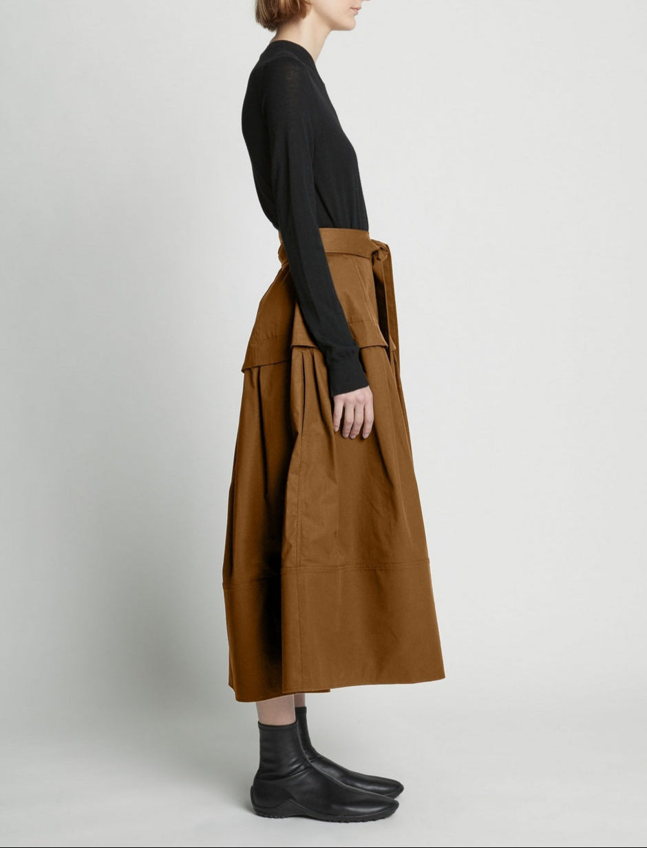 Proenza Schouler - Poplin Belted Skirt - Tobacco - Mujer