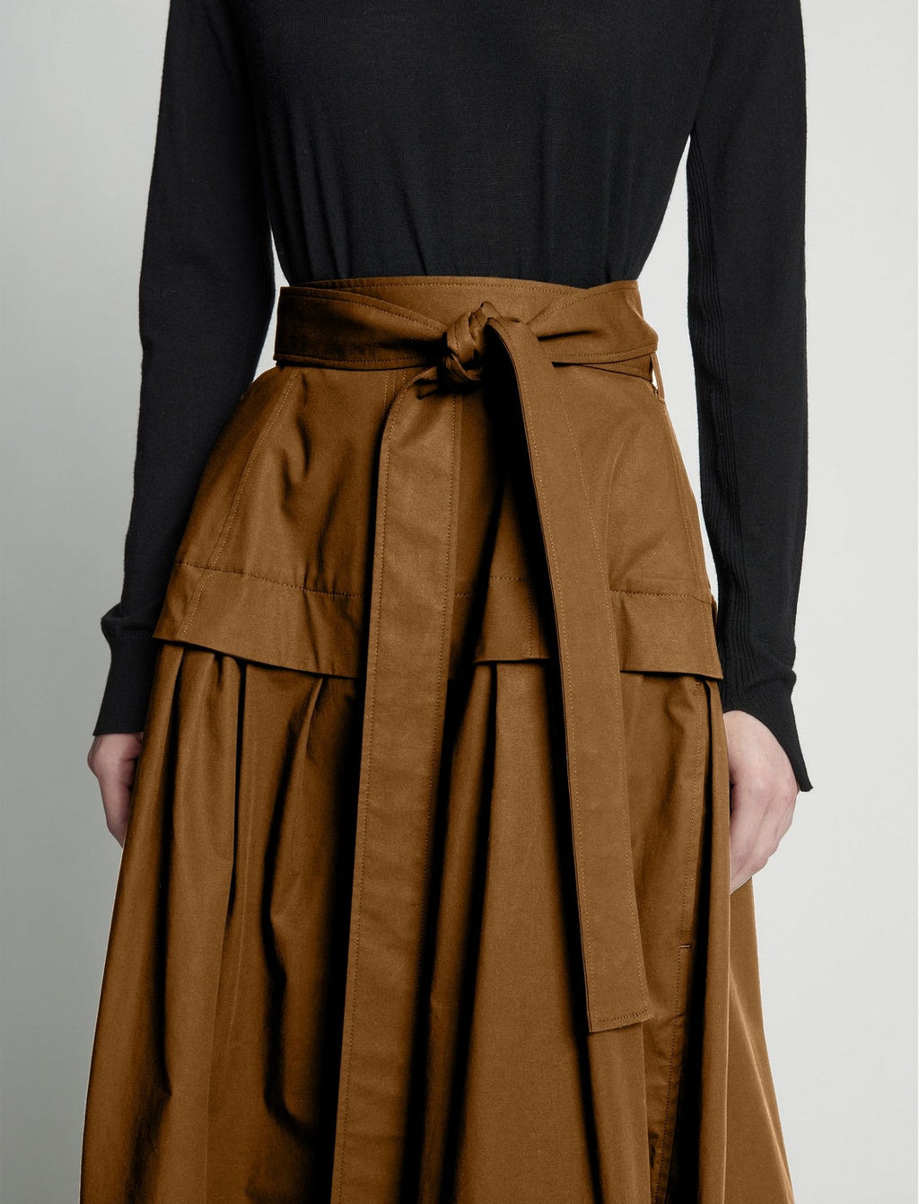 Proenza Schouler - Poplin Belted Skirt - Tobacco - Mujer
