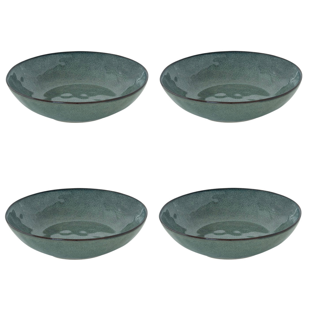 Genesis - Set De 4 Assiettes Creuses - Grès - Vert