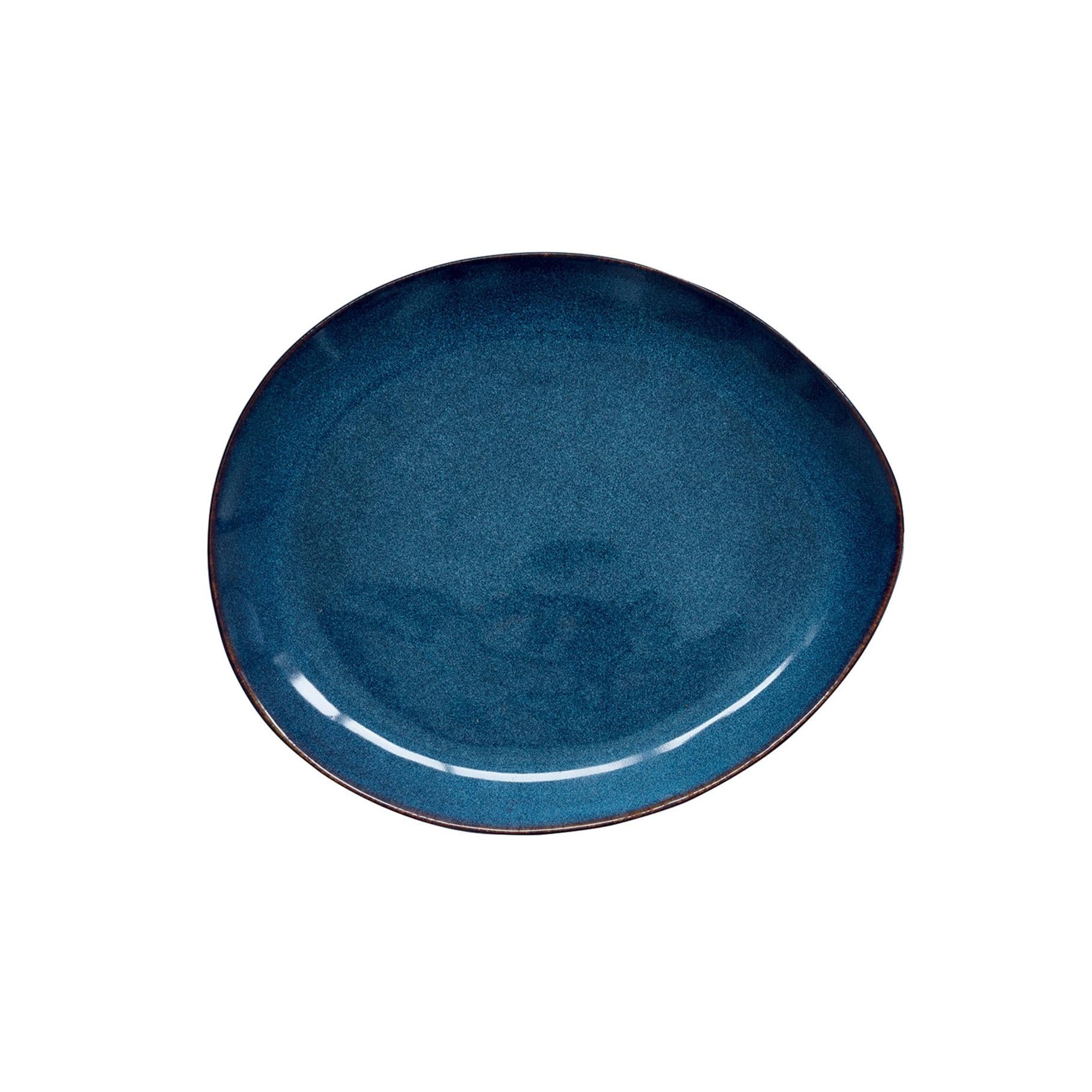 Genesis - Set De 4 Assiettes Plates - Grès - Bleu