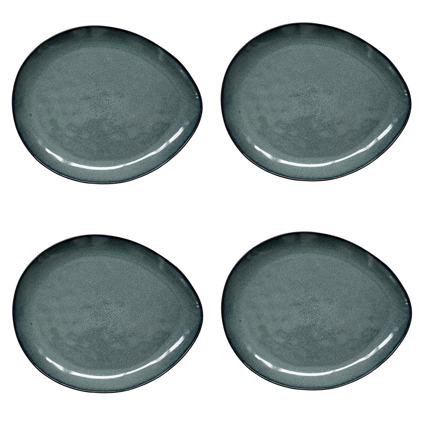 Genesis - Set De 4 Assiettes Plates - Grès - Vert
