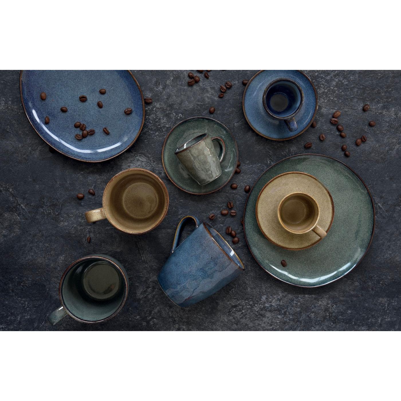 Genesis - Set De 4 Assiettes Creuses - Grès - Bleu