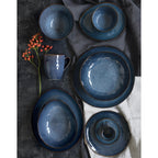 Genesis - Set De 4 Assiettes Creuses - Grès - Bleu