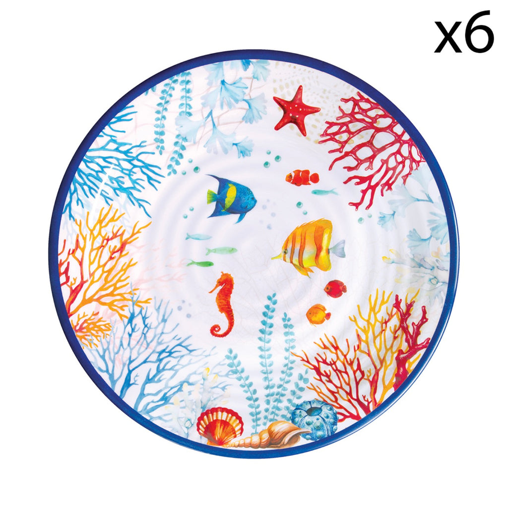 Bora Bora - Set De 6 Assiettes Plates - Multicolore