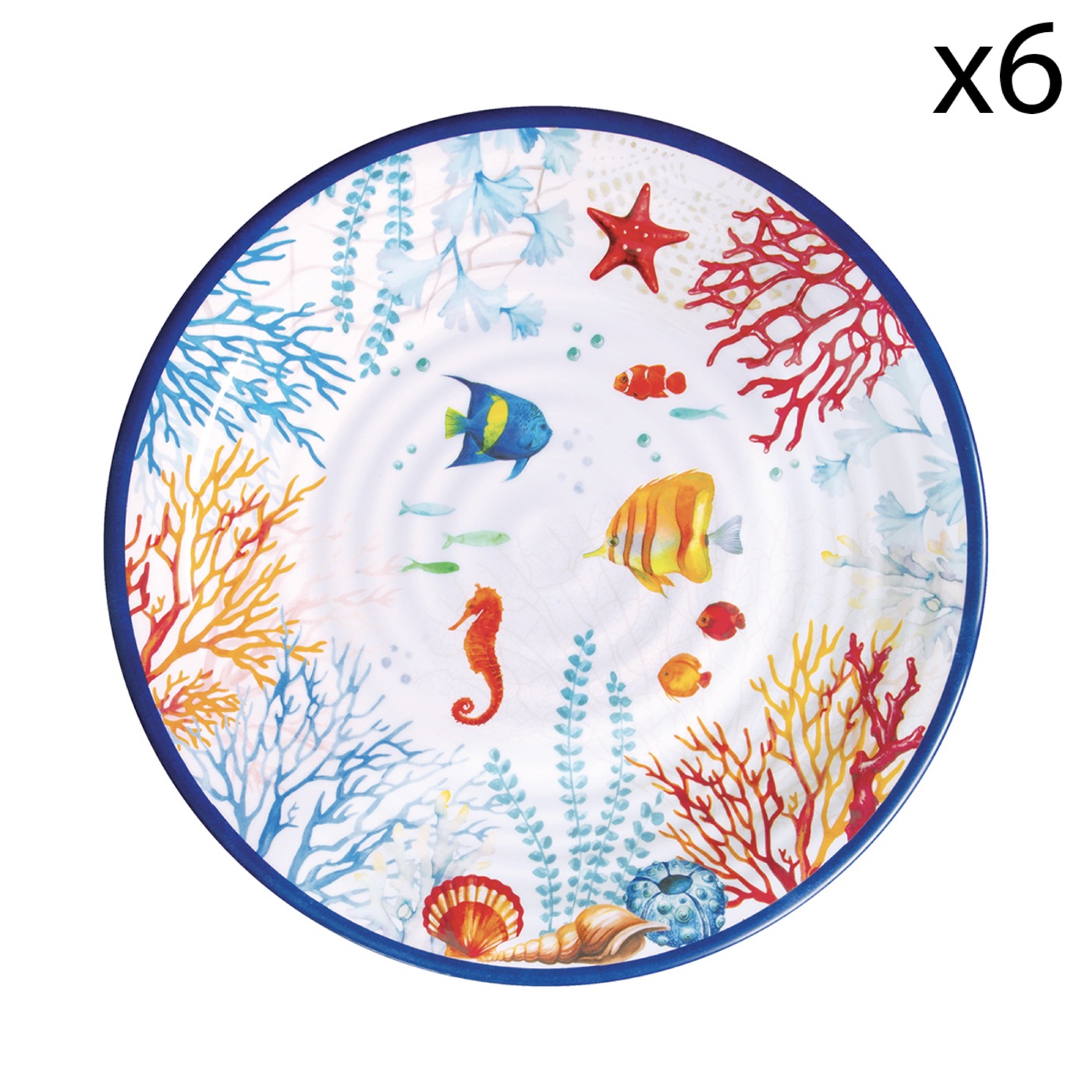 Bora Bora - Set De 6 Assiettes Plates - Multicolore