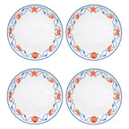 Cote De Mer - Set De 4 Assiettes Plates - Porcelaine - Multicolore