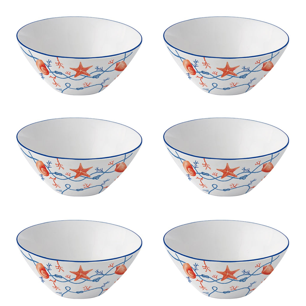 Cote De Mer - Set De 6 Bols - Porcelaine - Multicolore