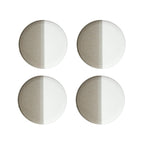 Double - Set De 4 Assiettes Plates - Porcelaine - Beige