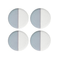 Double - Set De 4 Assiettes Plates - Porcelaine - Gris