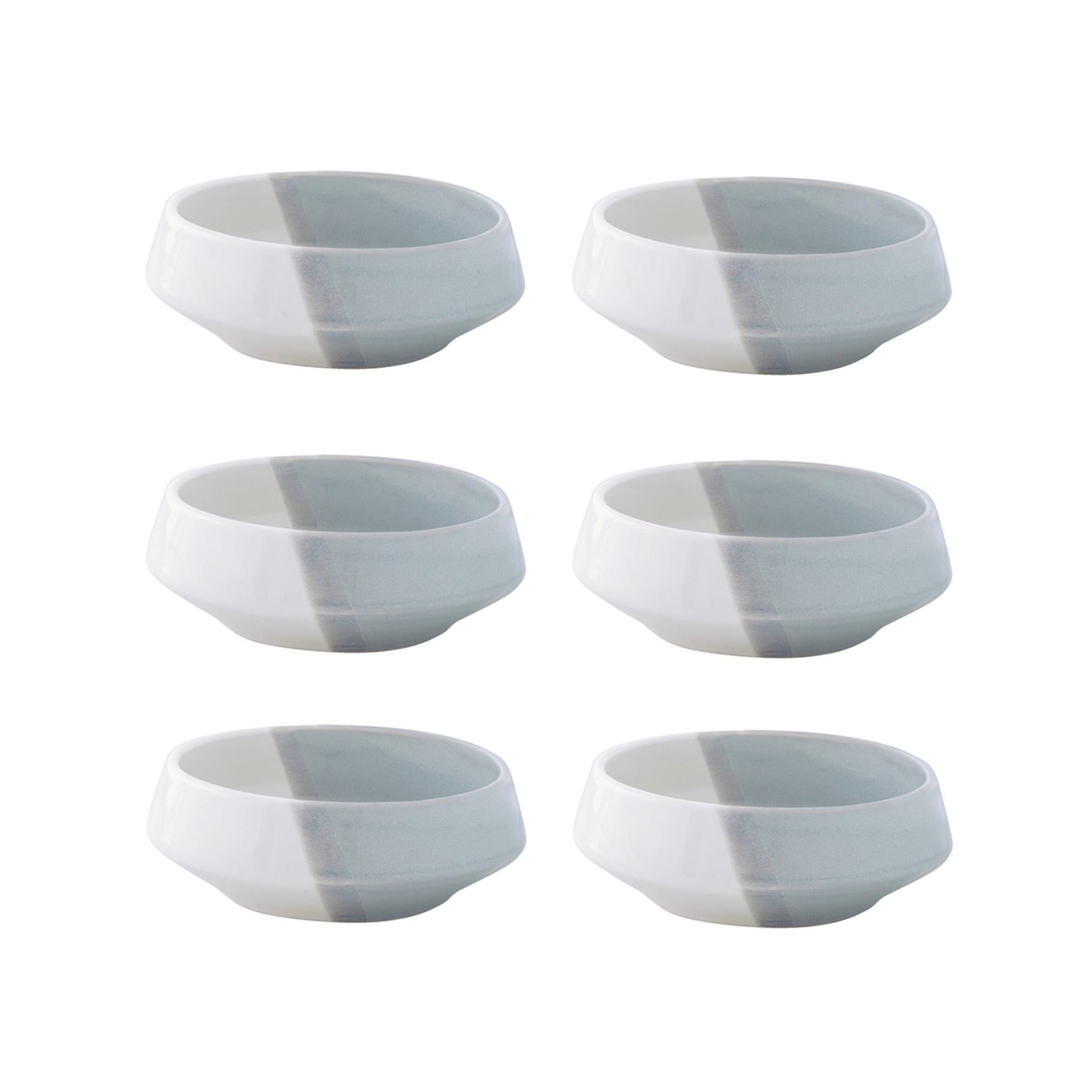 Double - Set De 6 Bols - Porcelaine - Gris