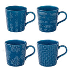 Sea Life - Set De 4 Mugs - Porcelaine - Multicolore