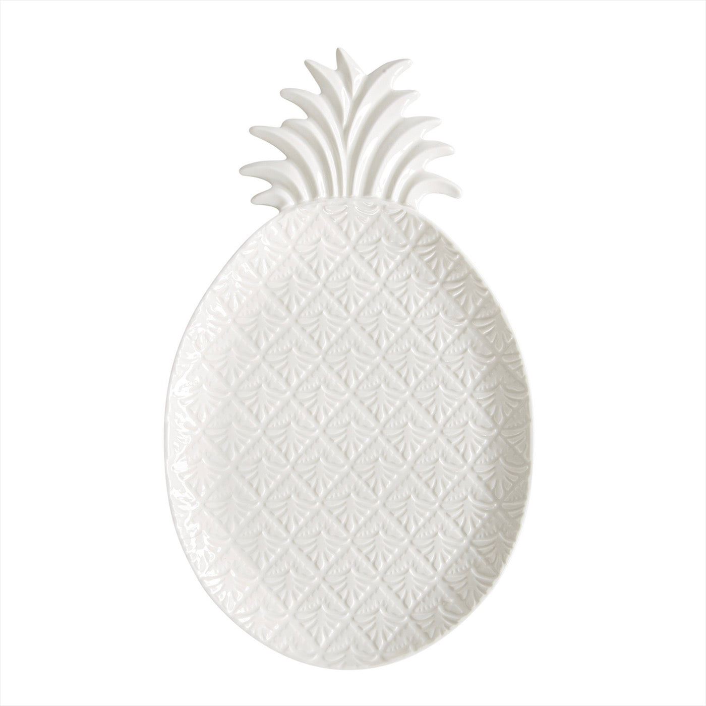 Madagascar - Plat Ananas - Porcelaine - Blanc