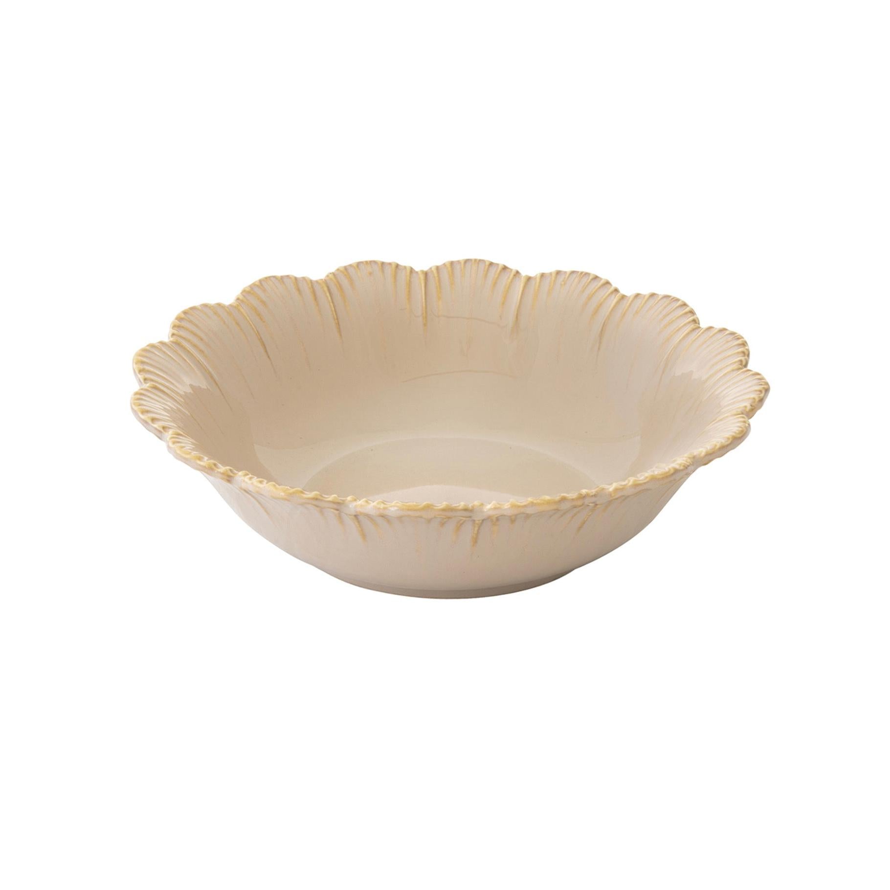 Fleuri - Set Of 6 Deep Plates - Porcelain - Beige