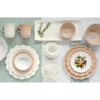 Fleuri - Set Of 6 Dessert Plates - Porcelain - White