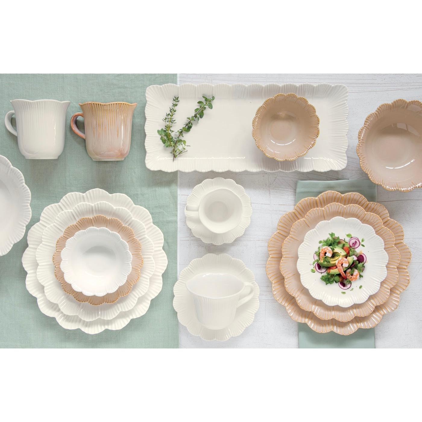Fleuri - Set Of 6 Dessert Plates - Porcelain - White