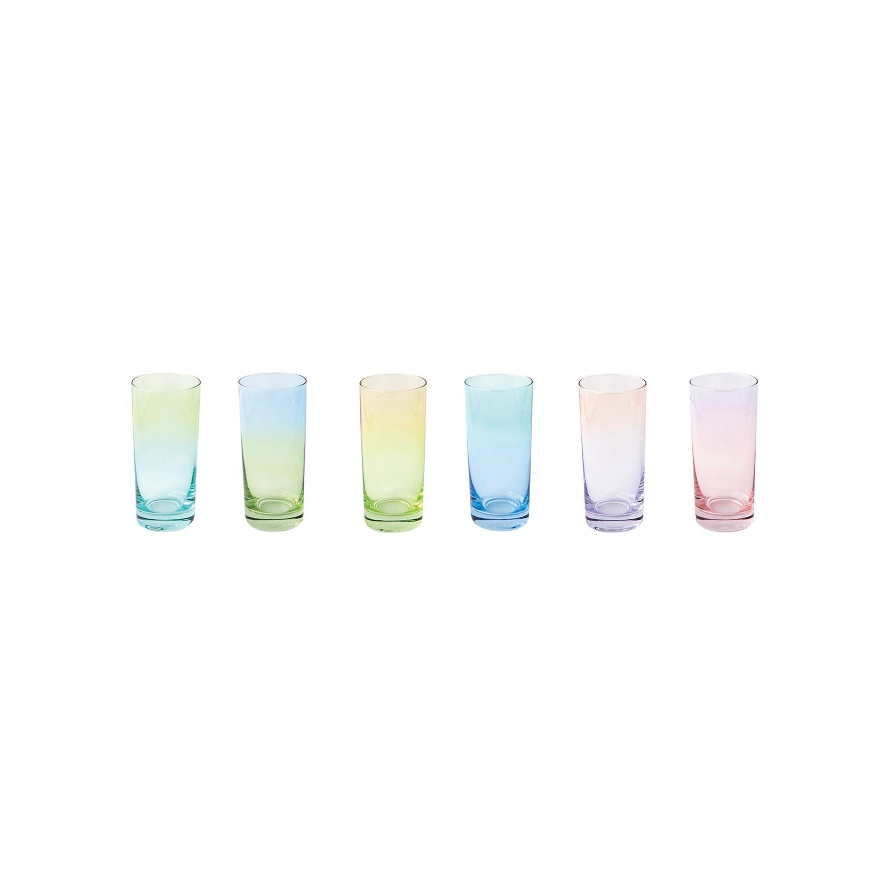 Rainbow - Set of 6 Drinking Glasses - Glass - Multicolour