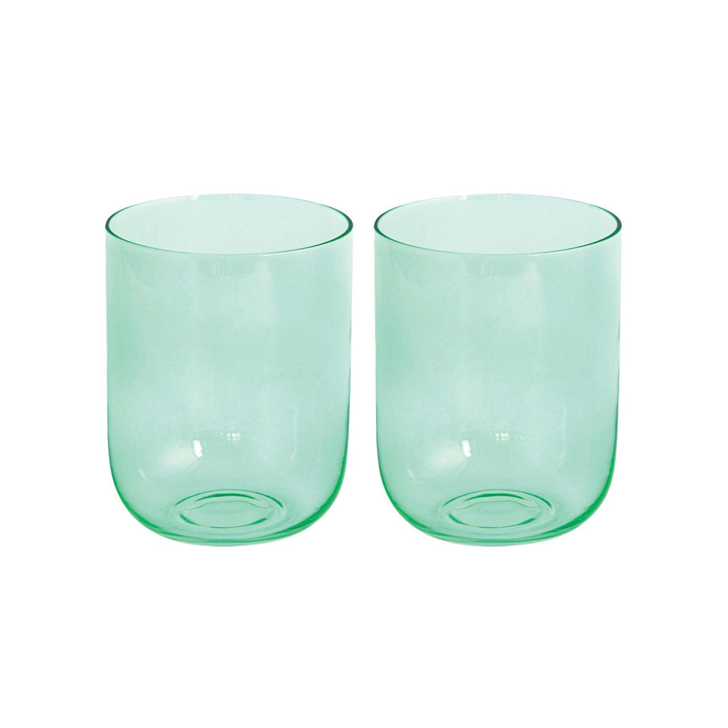 Rainbow - Set De 2 Vasos De Agua - Vidrio - Verde