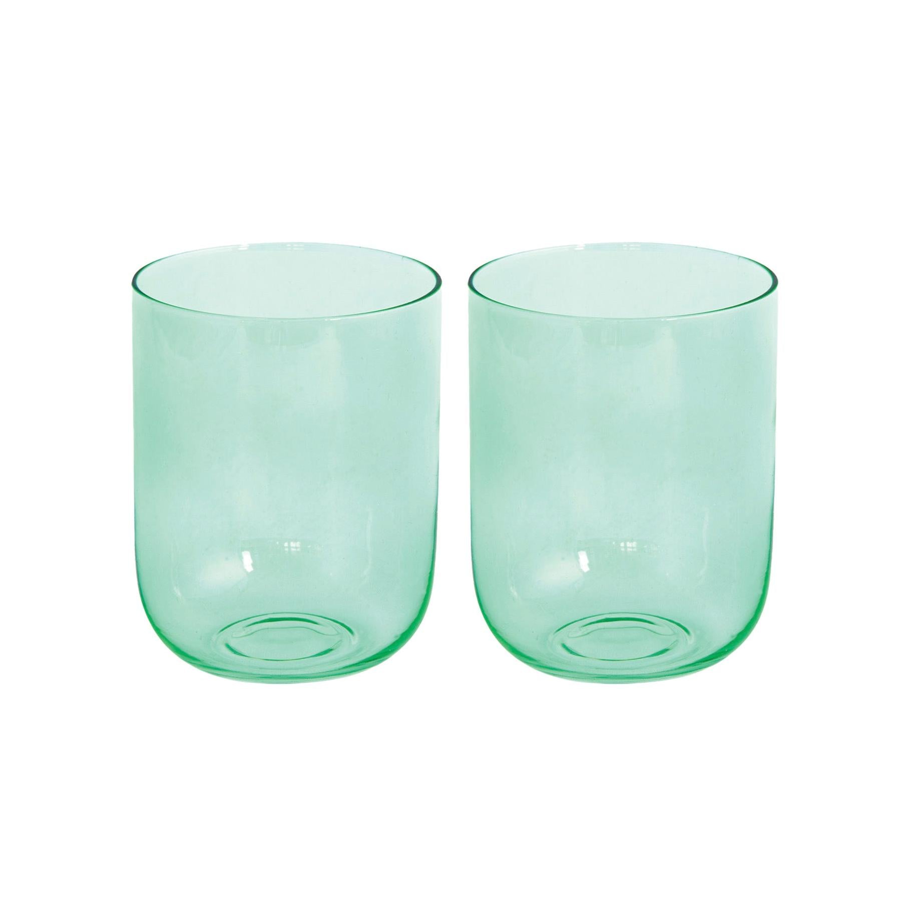 Rainbow - Set De 2 Vasos De Agua - Vidrio - Verde
