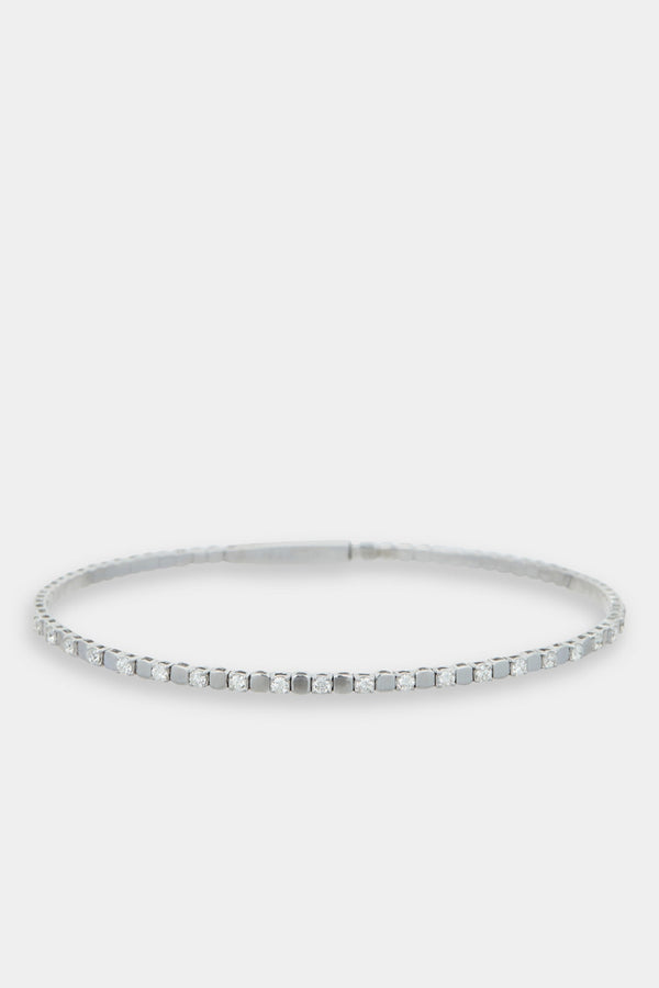 "Catherine" Flexible Bangle Bracelet D0.50/21 - 375/1000 White Gold