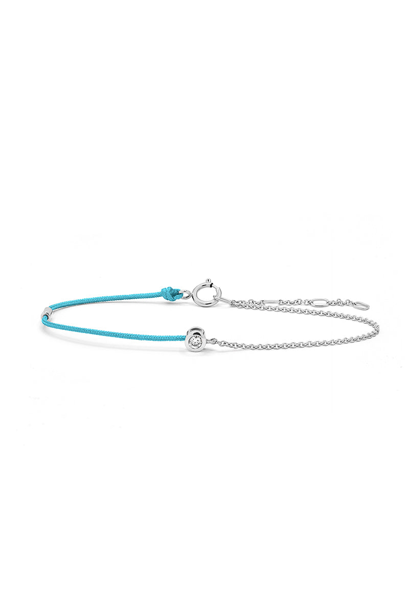 “My Unique” Sky Blue Rope Bracelet + Chain D0.05/1