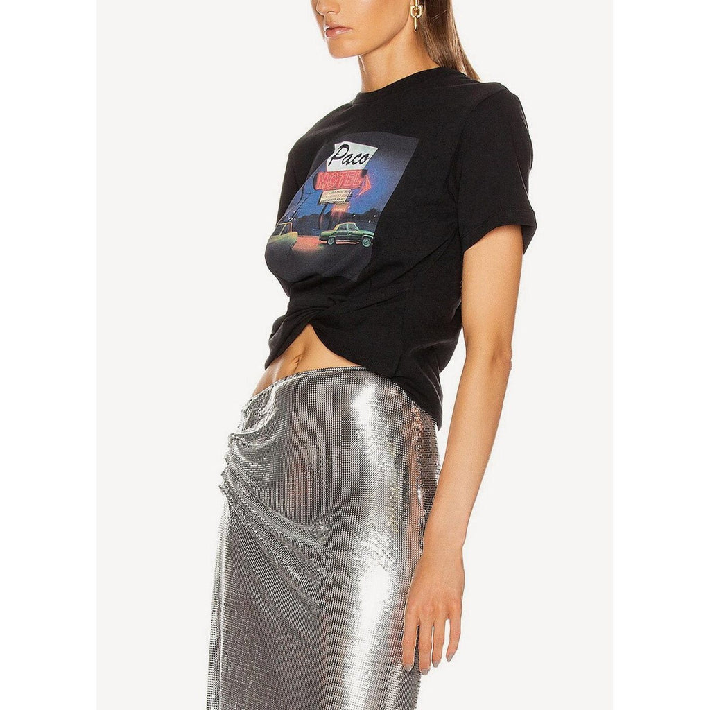 T-Shirt Tricoté - Noir - Femme